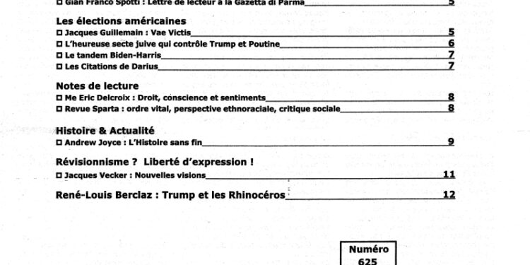 Nouveauté : Courrier du Continent – n°625 – Février 2021
