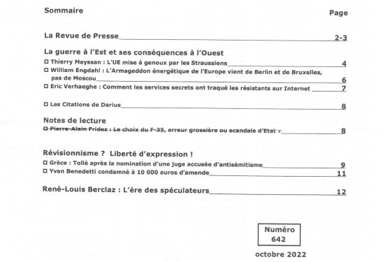 Courrier du Continent : La guerre à l’Est et ses conséquences à l’Ouest