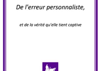 Nouveauté : De l’erreur personnaliste – Joseph Merel