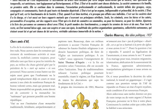 L’Écho d’AF : « La France, la France seule »