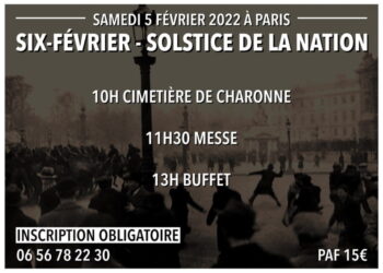 Hommage aux morts du « Six Février » – Samedi 5 février 2022 – Paris