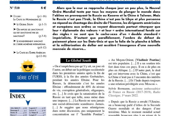 Faits & Documents : La Chute du Mondialisme (2)