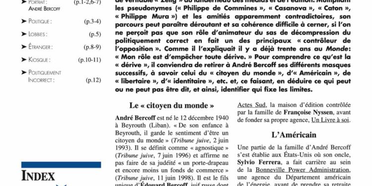 Faits & Documents – Portrait : André bercoff