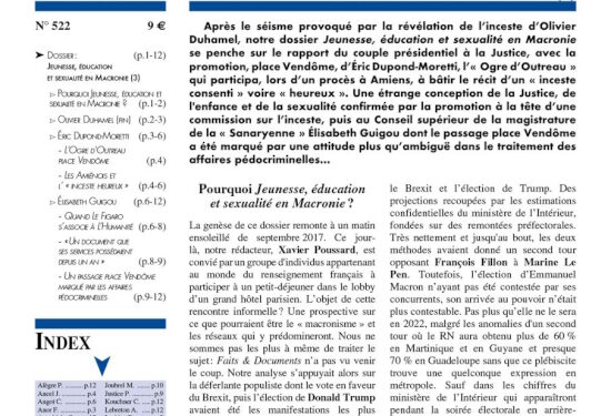 Faits & Documents – Jeunesse, éducation et sexualité en Macronie (3)