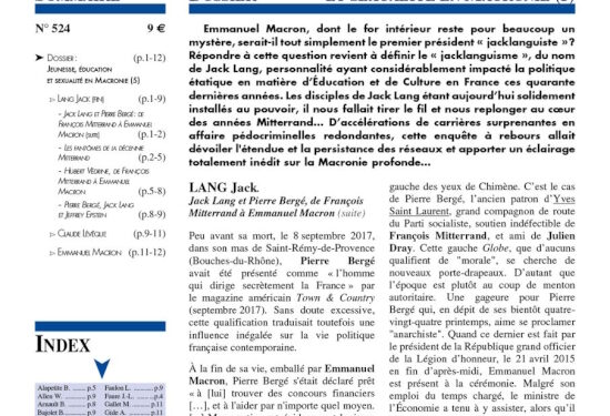 Faits & Documents – Jeunesse, éducation et sexualité en Macronie (5)