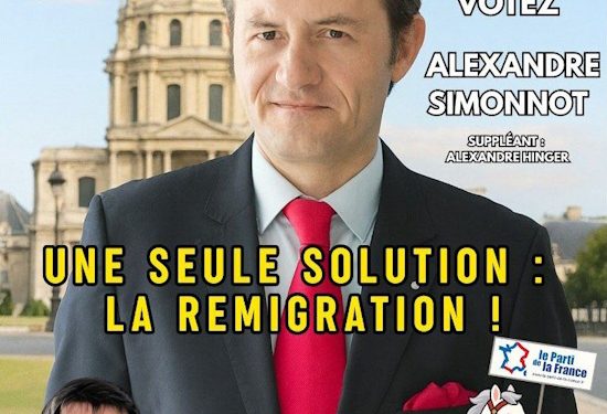 Paris 2e circonscription : Soutien à la candidature d’Alexandre Simonnot – Les Nationalistes