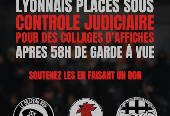 5 militants nationalistes poursuivis à Lyon pour des collages d’affiches – C.L.A.N.