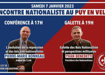 Rencontre nationaliste au Puy-en-Velay – Samedi 7 janvier 2023