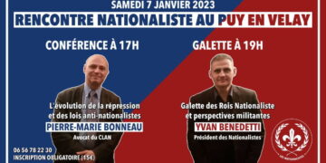 Rencontre nationaliste au Puy-en-Velay – Samedi 7 janvier 2023