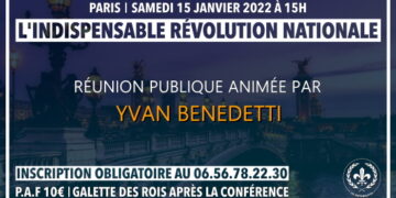 Réunion publique : L’indispensable Révolution nationale – Paris – 15 janvier 2022