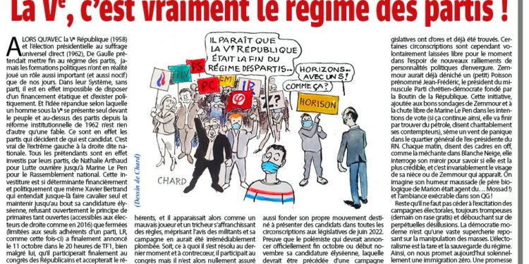 Périodique – Nouveauté : Philippe et Zemmour créent leur mouvement. La Ve, c’est vraiment le régime des partis !