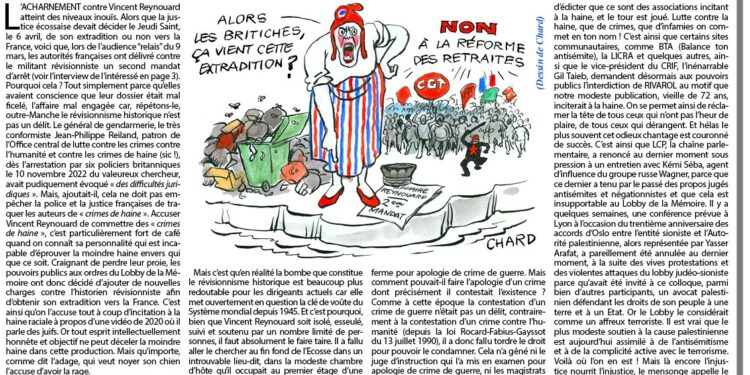 Acharnement contre Vincent Reynouard : la France délivre contre lui un second mandat d’arrêt !