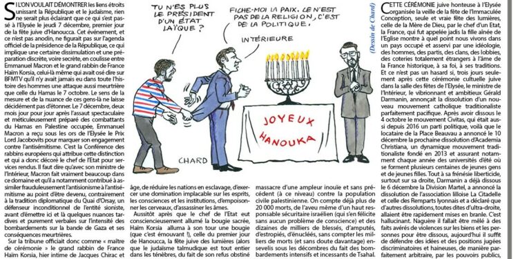 Macron fête Hanoucca à l’Elysée et… dissout encore un mouvement catholique !