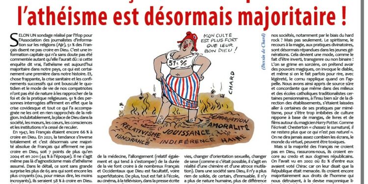 Périodique – Nouveauté : 51 % des Français ne croient pas en Dieu : l’athéisme est désormais majoritaire ! – RIVAROL