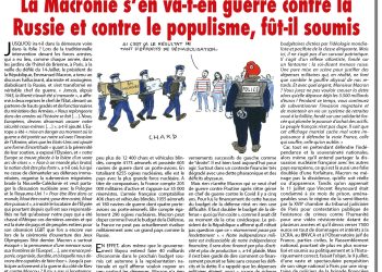 Rivarol : La Macronie s’en va-t-en guerre contre la Russie et contre le populisme, fût-il soumis