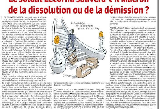 Rivarol : Le soldat Lecornu sauvera-t-il Macron de la dissolution ou de la démission ?