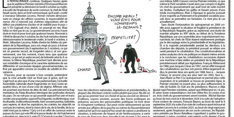 Rivarol : Le gouvernement Lecornu est tombé et… le sinistre Badinter va être panthéonisé !