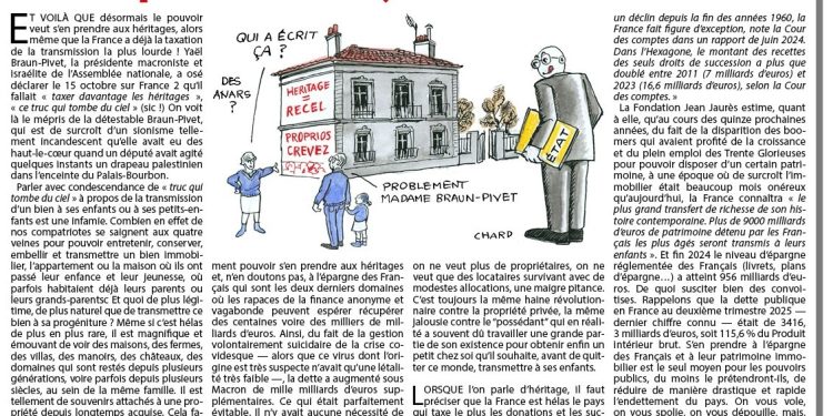 Braun-Pivet appelle à plus taxer les héritages : on va spolier les Français au nom de la dette ! – Rivarol