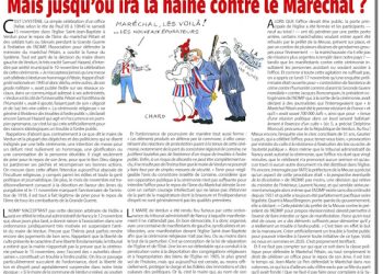 Mais jusqu’où ira la haine contre le Maréchal ? – Rivarol