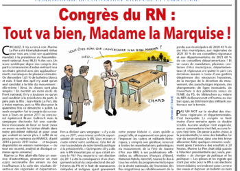 Congrès du RN : tout va bien, Madame la Marquise !
