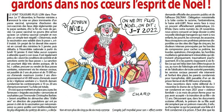 Hebdo – Nouveauté : Face à leur hideuse révolution arc-en-ciel, gardons dans nos cœurs l’esprit de Noël ! – Rivarol