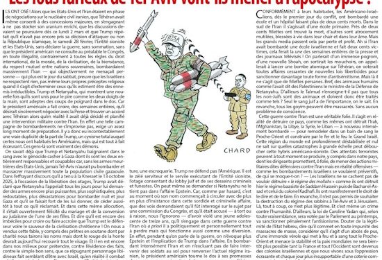 Les fous furieux de Tel-Aviv vont-ils mener à l’apocalypse ? – Rivarol