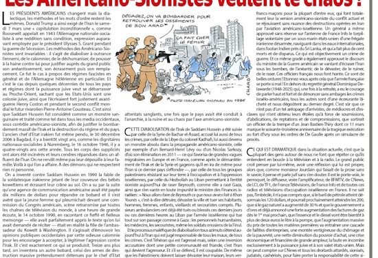 Les Américano-Sionistes veulent le chaos ! – Rivarol