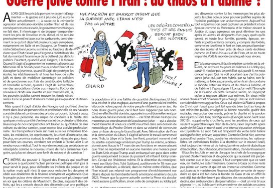 Guerre juive contre l’Iran : du chaos à l’abîme ?  – Rivarol