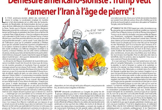 Démesure américano-sioniste : Trump veut « ramener l’Iran à l’âge de pierre » ! – Rivarol