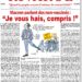 Hebdo – Rivarol : Macron parlant des non-vaccinés : “Je vous hais, compris !”
