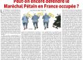 Peut-on encore défendre le Maréchal Pétain en France occupée ? – Rivarol