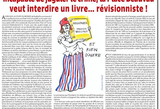 Incapable de juguler le crime, la Place Beauvau veut interdire un livre… révisionniste ! – Rivarol