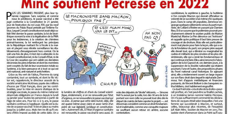 Rivarol : Après avoir soutenu Macron en 2017, Minc soutient Pécresse en 2022