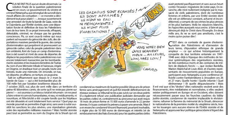 Rivarol : Vers la solution finale de la question palestinienne ?