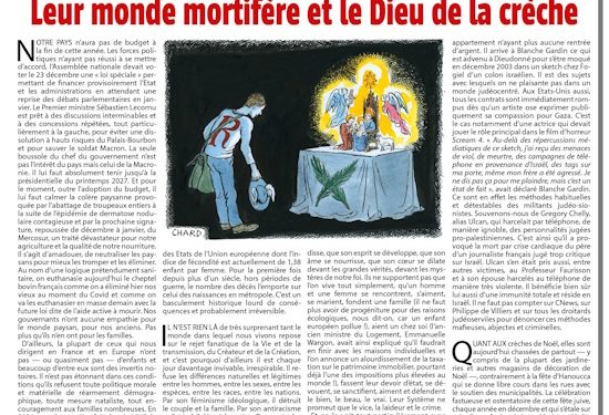 Leur monde mortifère et le Dieu de la crèche – Rivarol