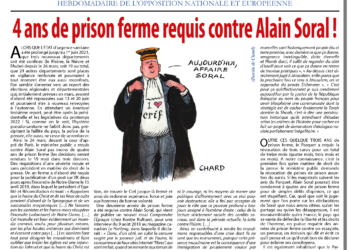 4 ans de prison ferme requis contre Alain Soral !