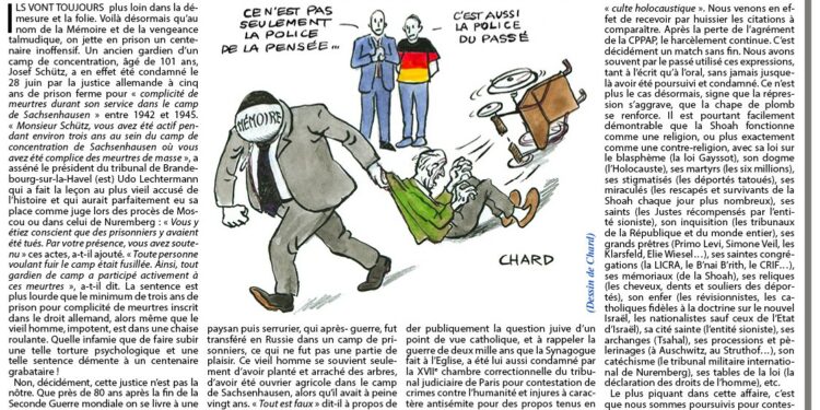 Rivarol : Au nom de la Mémoire on emprisonne des centenaires inoffensifs !