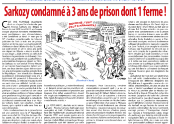 Sarkozy condamné à 3 ans de prison dont 1 ferme !
