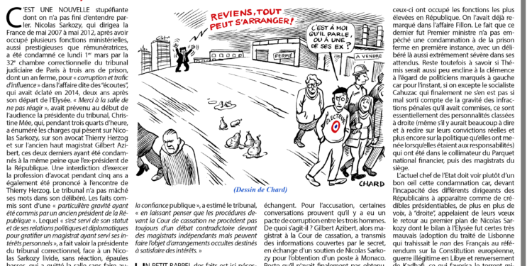 Sarkozy condamné à 3 ans de prison dont 1 ferme !