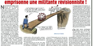 Pour la première fois le Royaume-Uni emprisonne une militante révisionniste !
