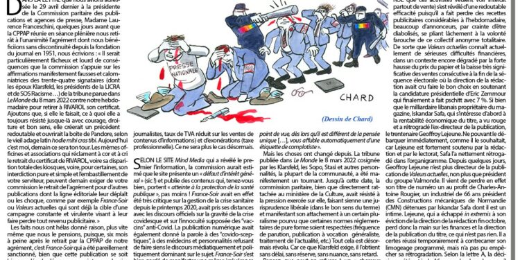 Police de la pensée : après RIVAROL, France-Soir perd à son tour l’agrément de la CPPAP !