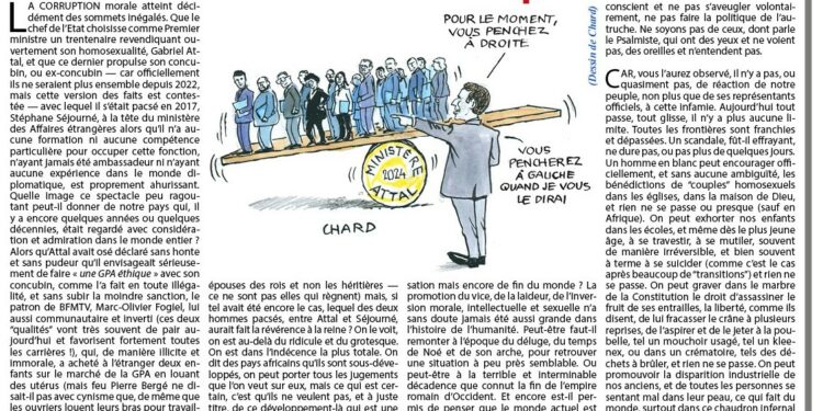 Gouvernement Attal : le règne de l’indécence et de la corruption morale