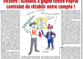 Victoire : RIVAROL a gagné contre PayPal contraint de rétablir notre compte !