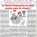 La liberté d’expression se réduit comme peau de chagrin !
