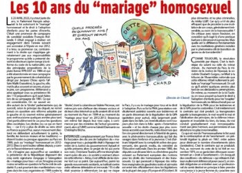 Les 10 ans du “mariage” homosexuel