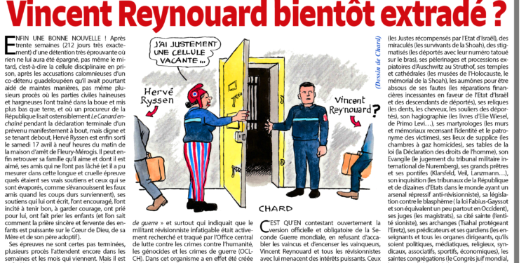 Hervé Ryssen enfin libéré, Vincent Reynouard bientôt extradé ?