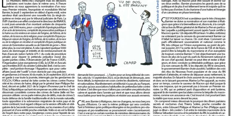 Avec Barnier à Matignon, le RN devient la béquille de Macron !