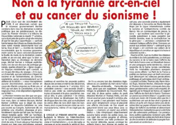 Non à la tyrannie arc-en-ciel et au cancer du sionisme !