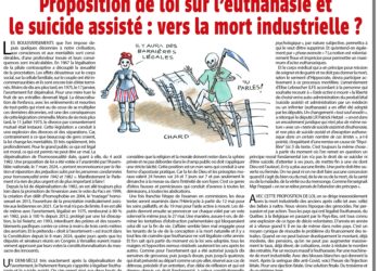 Rivarol : Proposition de loi sur l’euthanasie et le suicide assisté : vers la mort industrielle ?