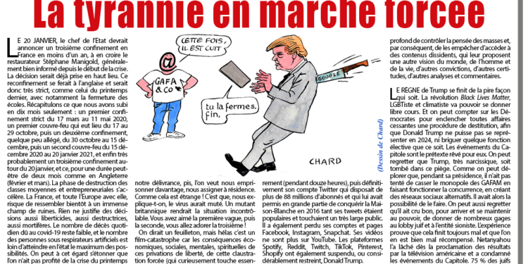 Reconfinement, contrôle de la pensée : La tyrannie en marche forcée